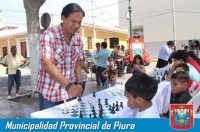Fiesta del ajedrez se traslada a la Plaza de Armas de Piura